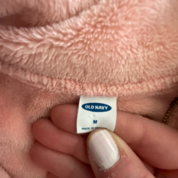 Old Navy Pink Teddy/Fleece Pullover - Picture 2 of 6